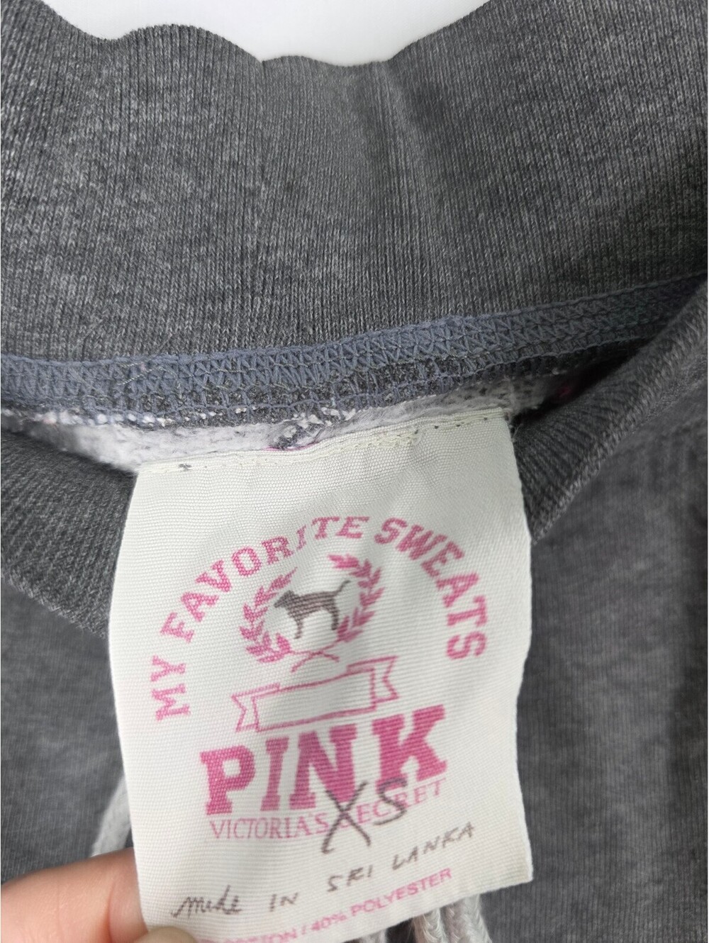 Victorias Secret PINK Vintage University Sweats XS Joggers Sweatpants Grey - Picture 6 of 7